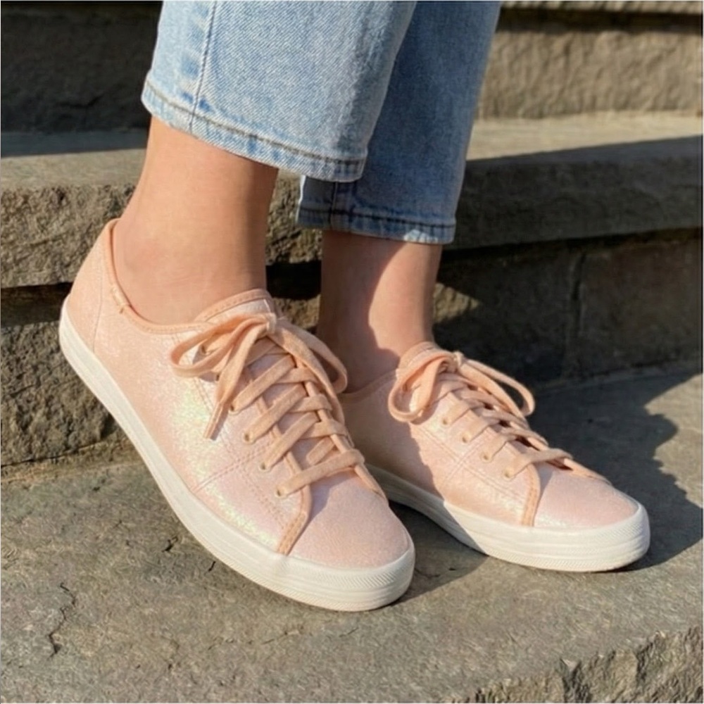 Keds Kickstart Peach Iridescent Shimmer Sneakers – Women’s 9.5